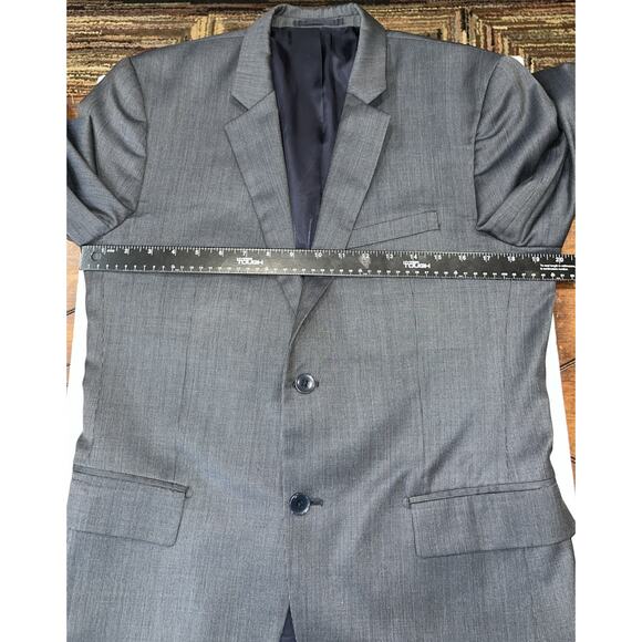 Theory Men’s Navy 2 Button Single Vent Blazer 40R‎ Wool/Poly - Picture 5 of 8